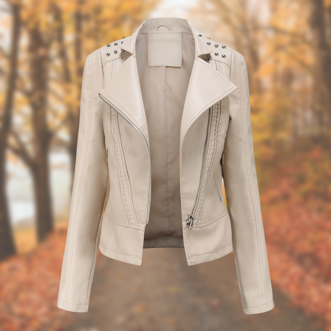 Sarah| Studded Premium Leather Jacket