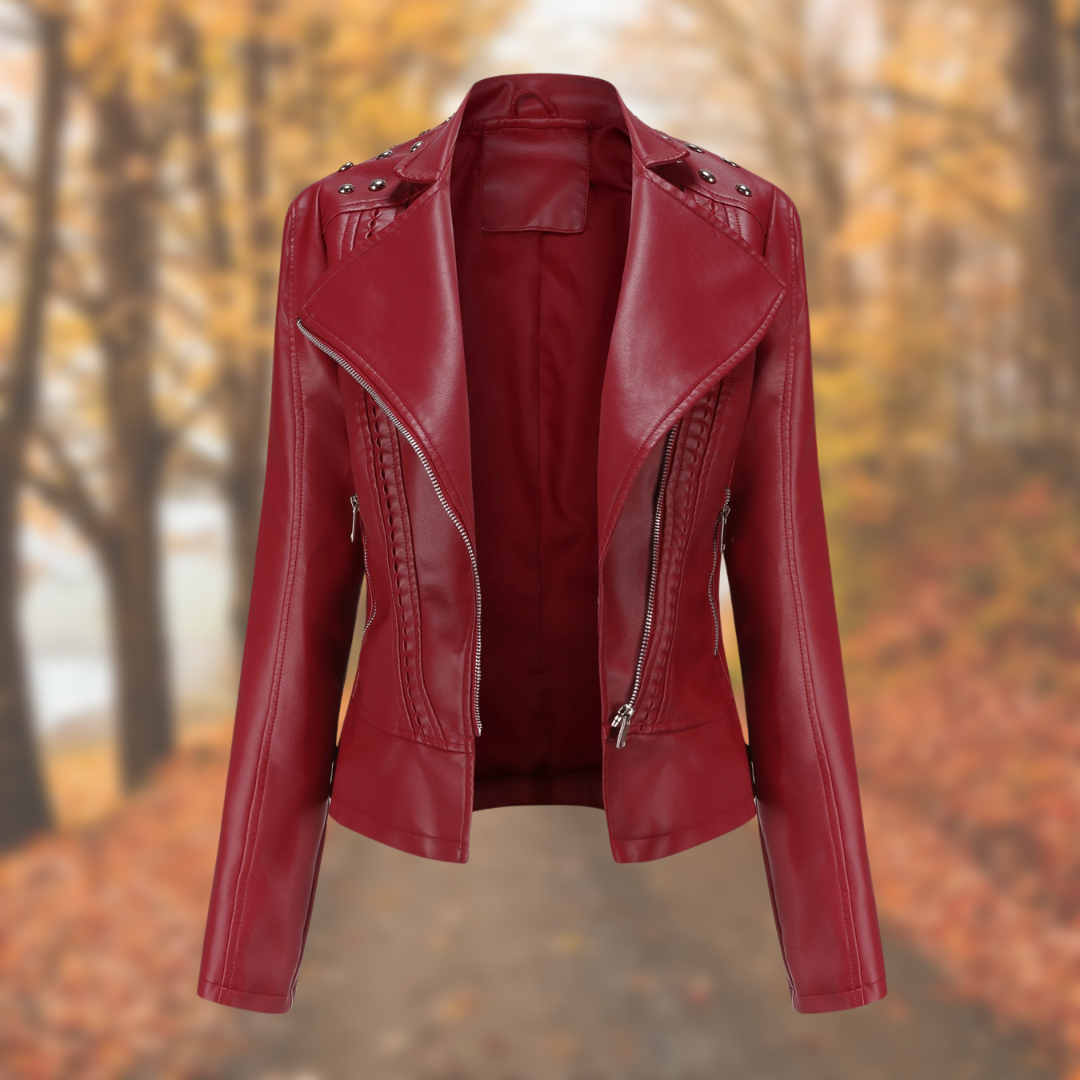 Sarah| Studded Premium Leather Jacket