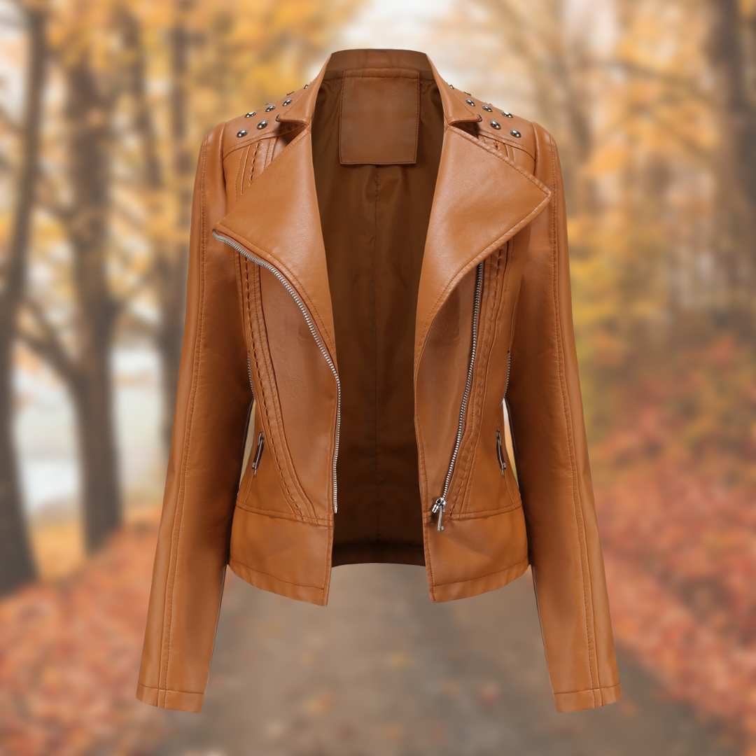 Sarah| Studded Premium Leather Jacket